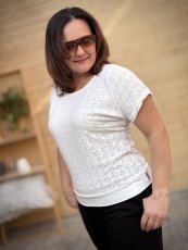 Triko DEIRA bílé (záda hladká viskóza)