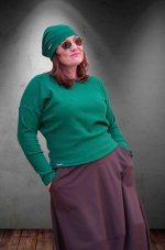 Zelená žebrová čepice Saria