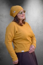 Žlutá žebrová čepice Saria