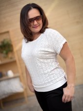 Triko DEIRA bílé (záda hladká viskóza)