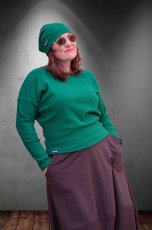 Zelená žebrová čepice Saria