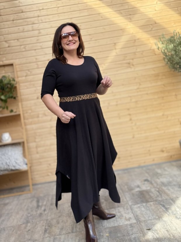 Šaty ALINA - černé - Barva: Černá, Velikost: S