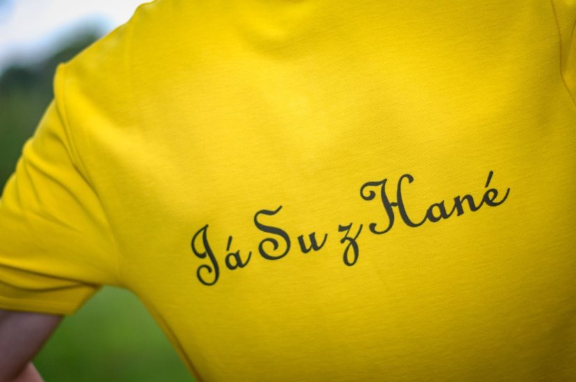 Polokošile pánská žlutá "Já su z Hané"