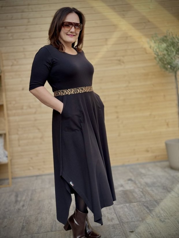 Šaty ALINA - černé - Barva: Černá, Velikost: S