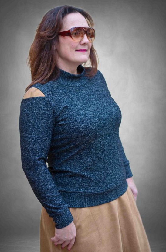 Svetr ANTRIE - Barva: Černý melír, Velikost: L